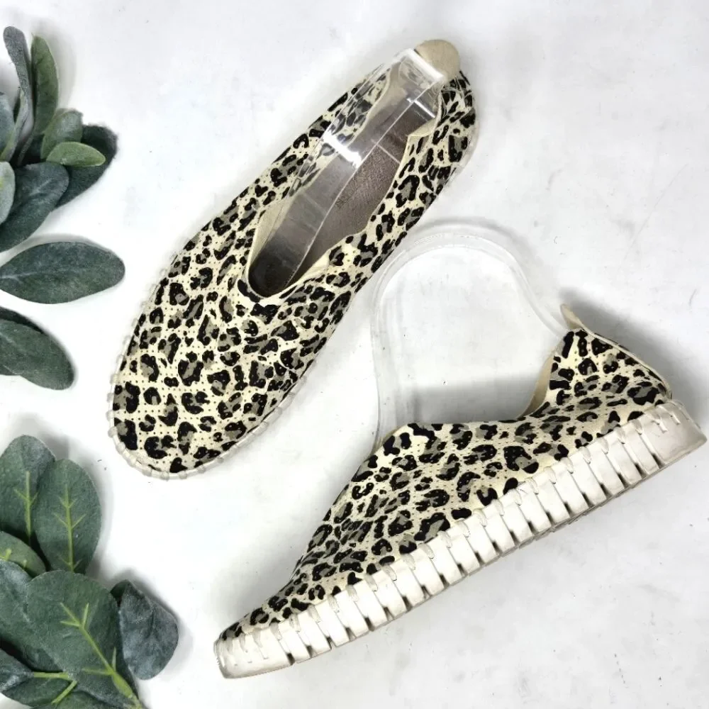 ILSE JACOBSEN Leopard Print‎ Tulip Slip On Sneakers Size 36
